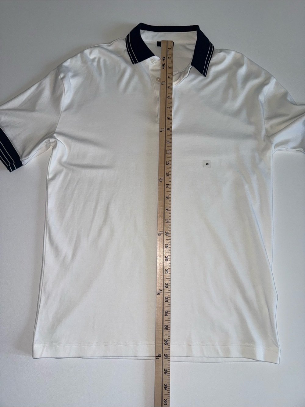 Express Men's White Black Contrast Polo Shirt Size XS - Picture 6 of 7
